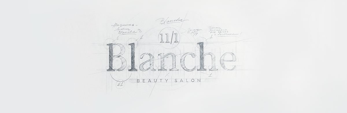 Blanche 美容院企业形象设计 标志设计稿图