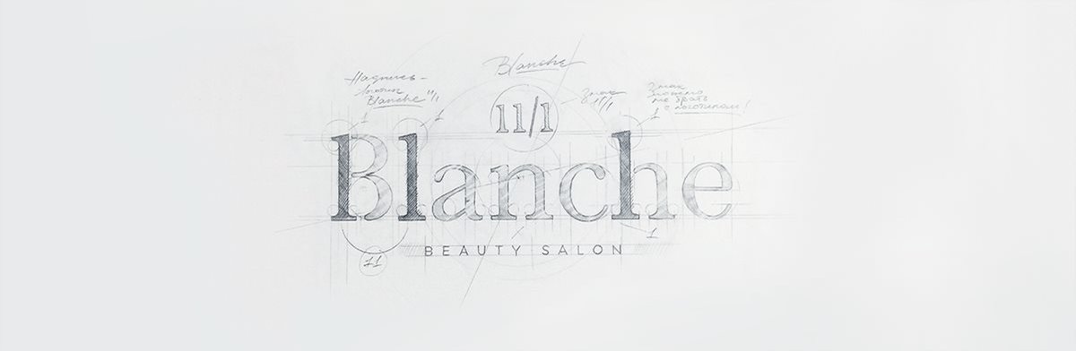 BLANCHE女性时尚用品品牌设计  标志线稿展示