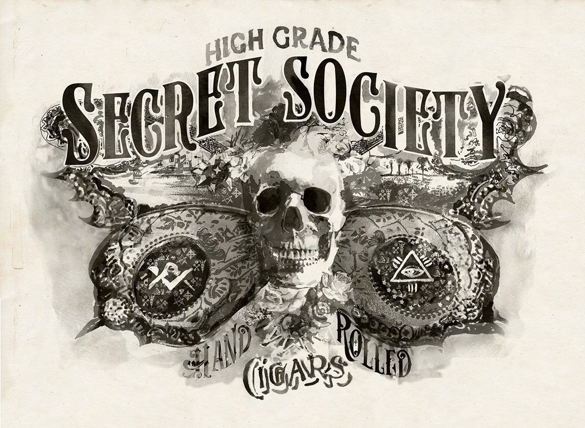 “SEGRET SOGIETY”香烟VI设计  海报素色展示