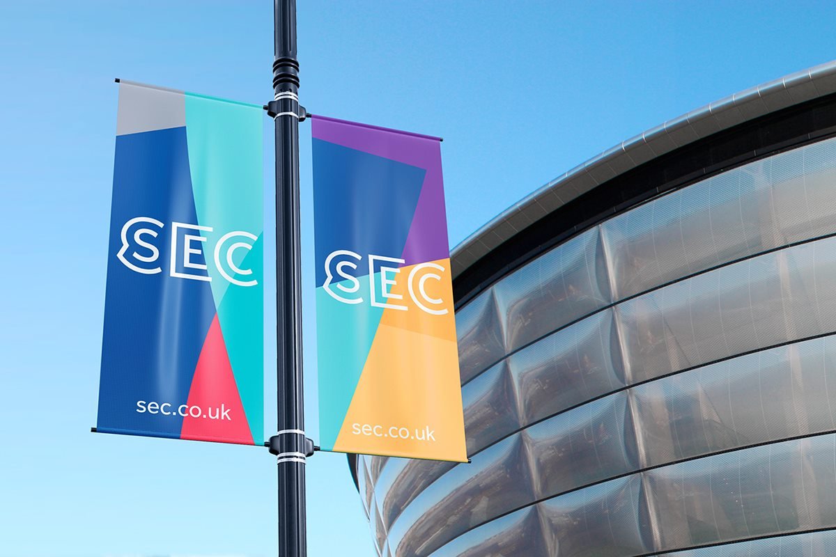 “SEC”议会厅VI设计形象  标志反白展示