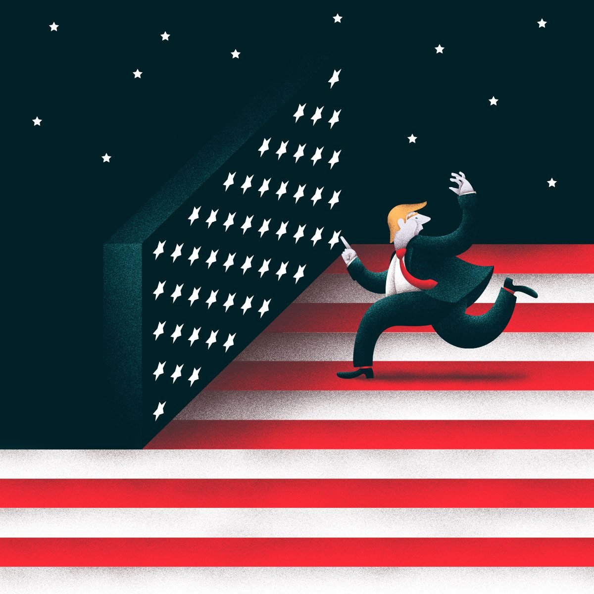 editorial美国报社VI设计形象之插画设计  插画形象设计