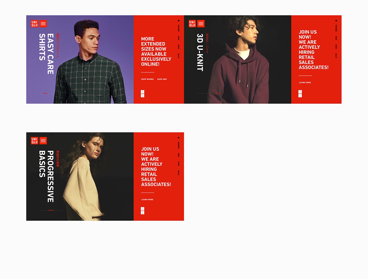 UNIQLO优衣库（服饰）品牌线上商城官网界面设计，服饰品牌官网，官网界面设计，商城界面设计，服饰官网设计