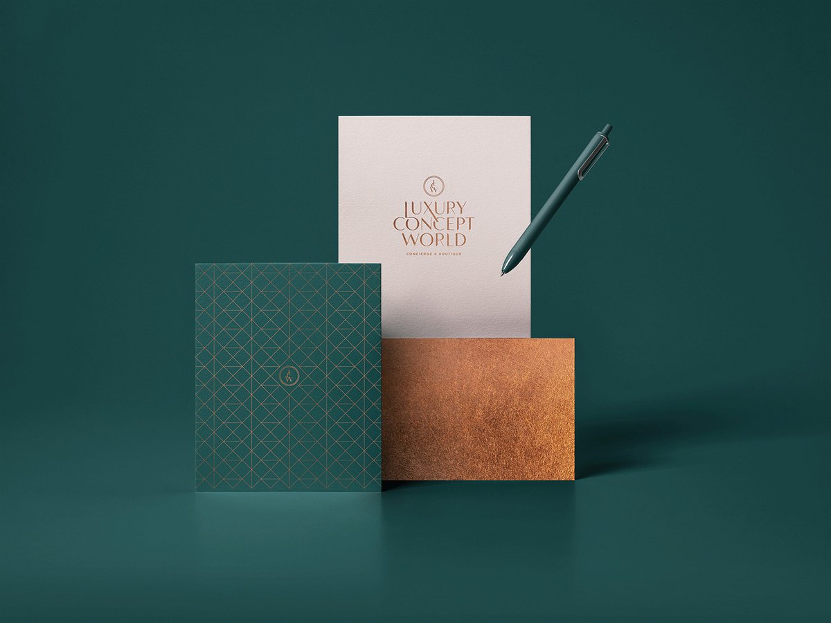 LCW豪华礼宾和精品店vi设计——烫金logo的视觉识别案例，品牌vi设计，精品店vi设计，vi视觉识别，深圳品牌策划，深圳vi设计，左右格局