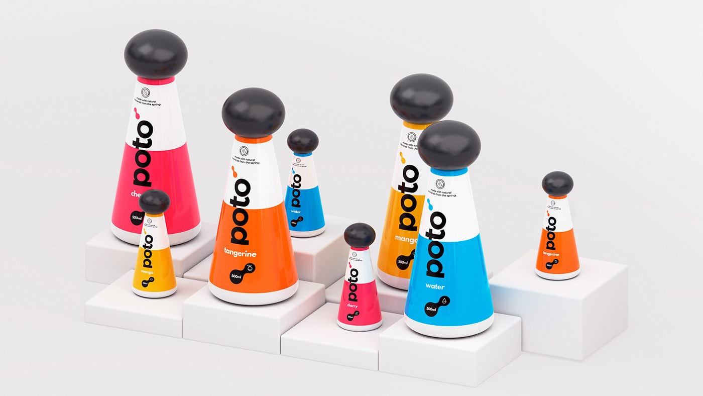 Poto自来水公司品牌VI设计和包装设计案例，企业VI设计，品牌形象设计，包装设计，深圳VI设计，左右格局