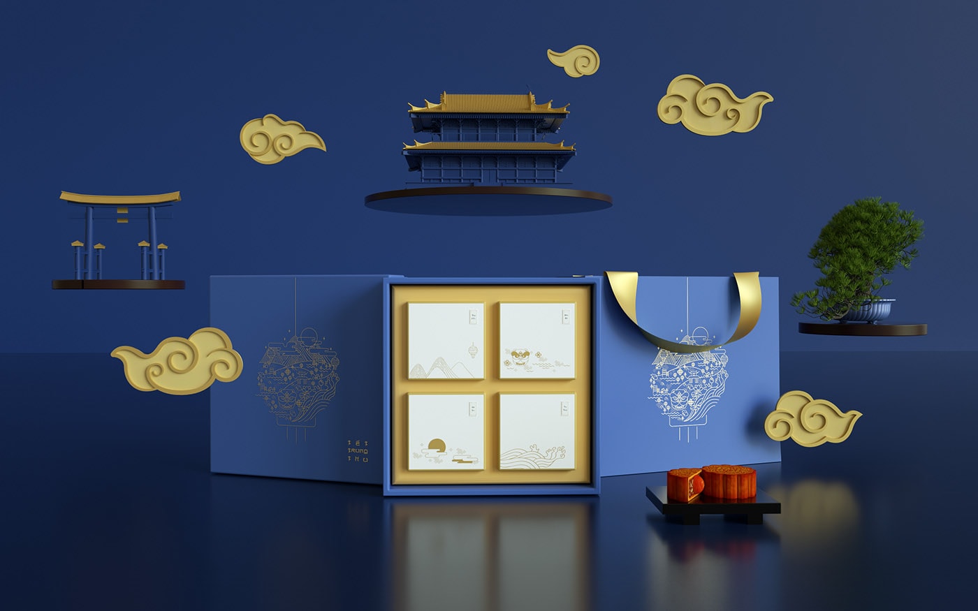 精品越南传统月饼品牌VI设计——创意插画包装设计，食品VI设计，食品包装设计，深圳VI设计，左右格局