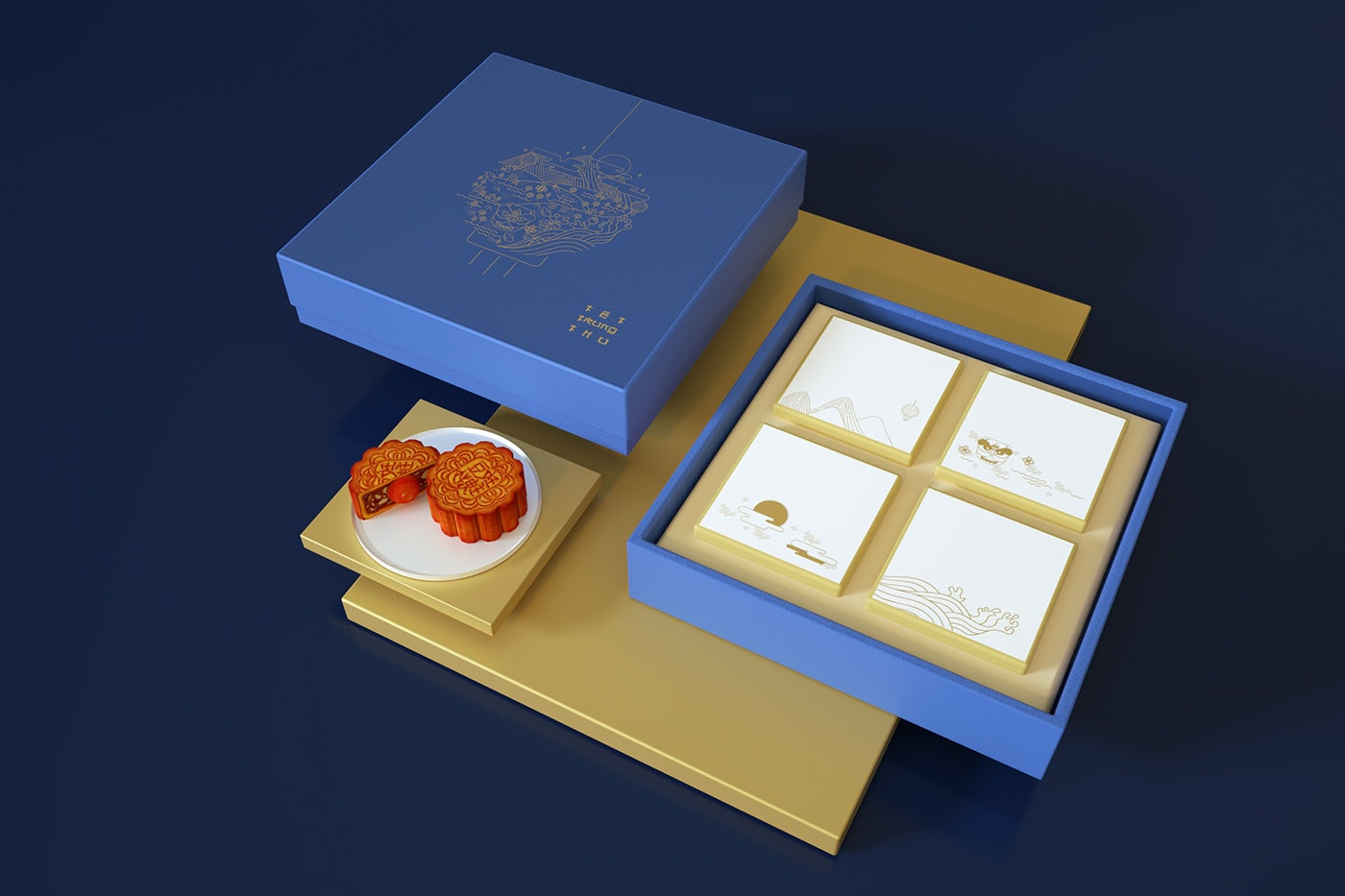精品越南传统月饼品牌VI设计——创意插画包装设计，食品VI设计，食品包装设计，深圳VI设计，左右格局