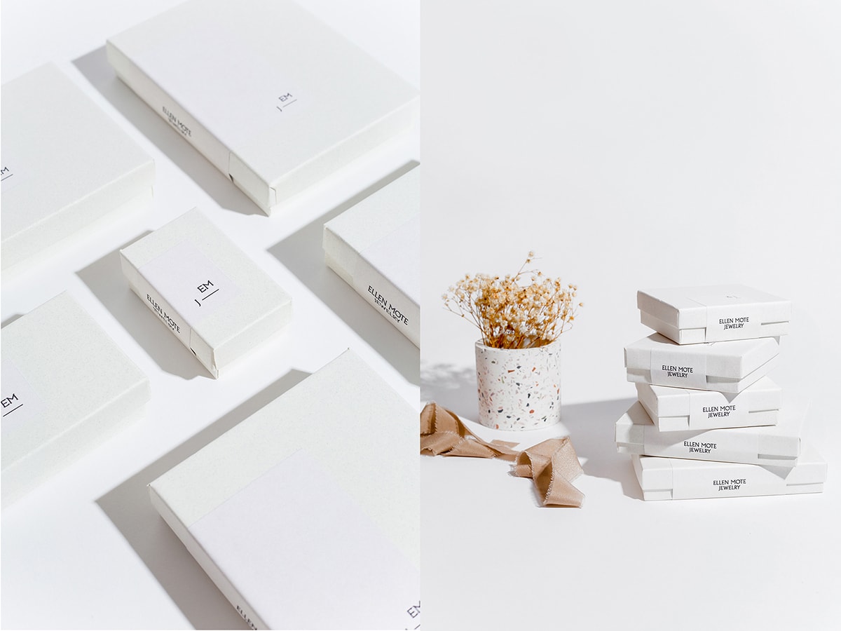 时尚简约 Ellen Mote 珠宝品牌VI设计和品牌重塑，珠宝品牌VI设计，珠宝网站设计，品牌战略升级， 深圳VI设计，左右格局