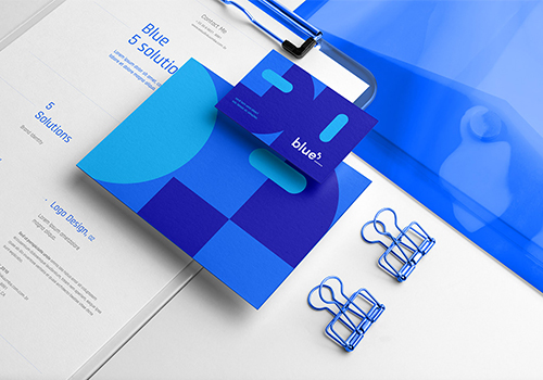 Blue 5 Solutions 网络科技机构品牌VI视觉设计